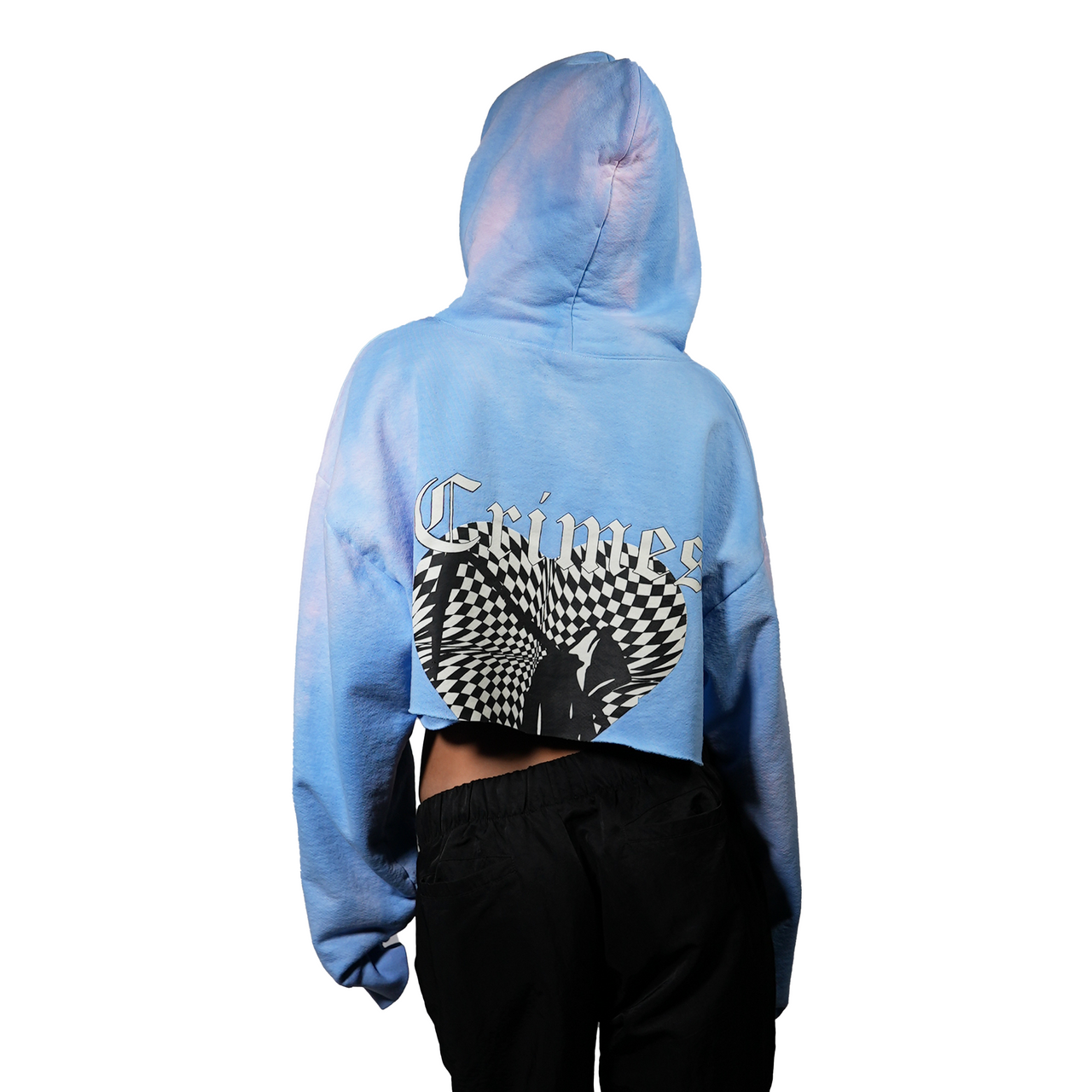 Trippin For Love Cropped Sweatshirt Baby Blue