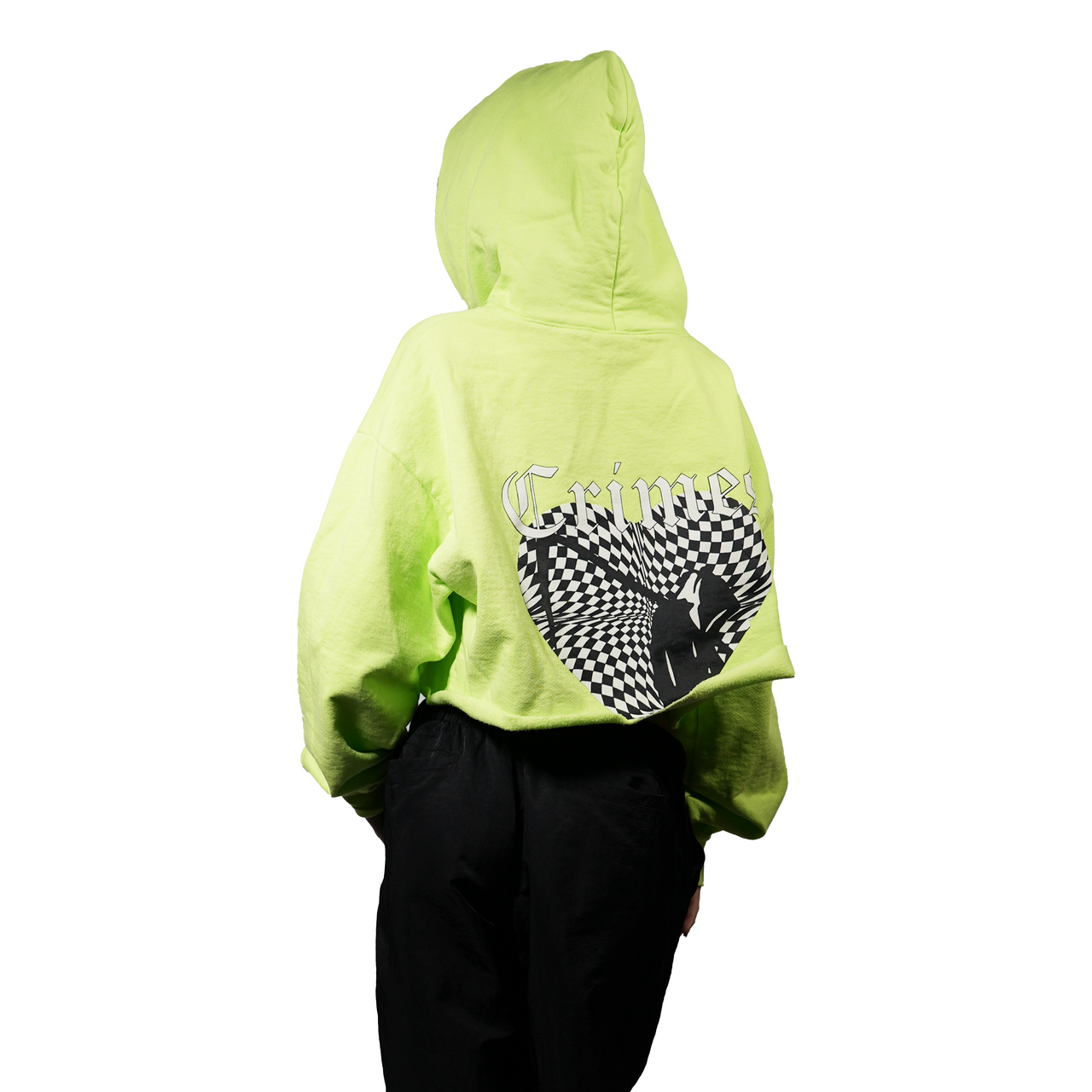 Trippin For Love Cropped Sweatshirt Safety Green